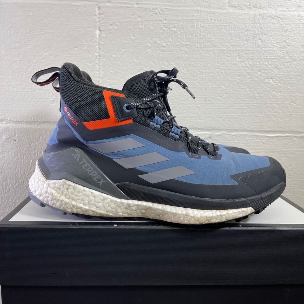 Adidas Terrex Free Hiker GTX Gore Tex 2 HQ8382 Blue Orange Boots Lace up Mens 9
